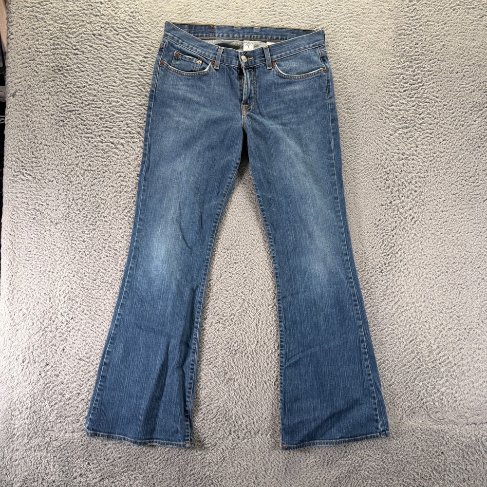 VTG Lucky Brand Dungarees by Gene Montesano Jeans Womens 8 Blue Denim Flared USA